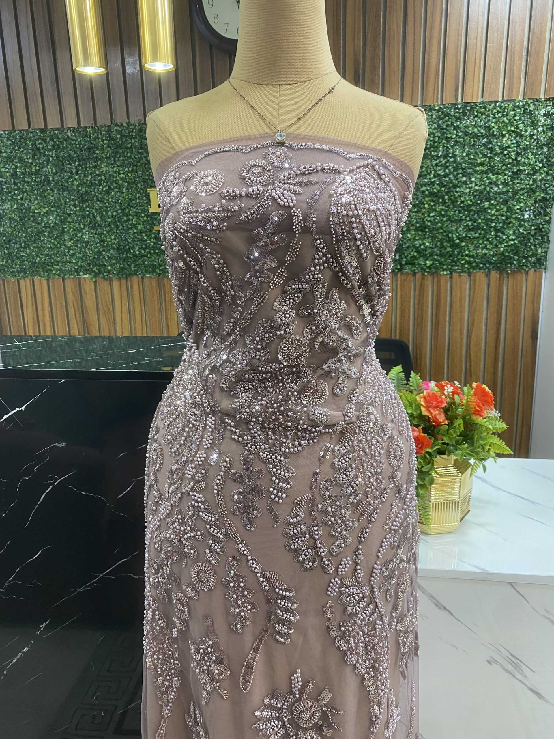 Chantel luxury beaded lace. – Khemsburg Fabrics